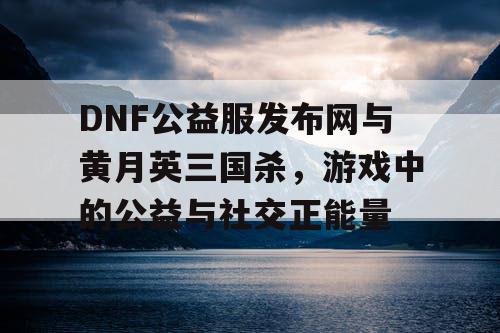 DNF公益服发布网与黄月英三国杀，游戏中的公益与社交正能量