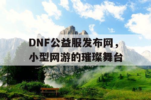 DNF公益服发布网，小型网游的璀璨舞台